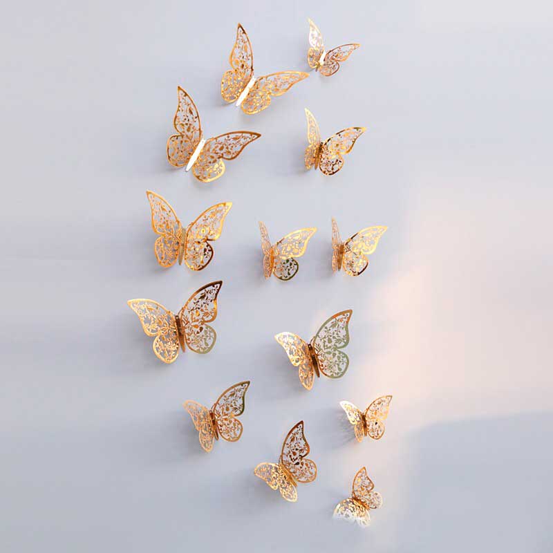 как красиво приклеить бабочек на стену