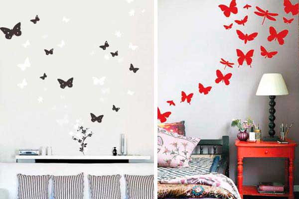 украшаем стену бабочками